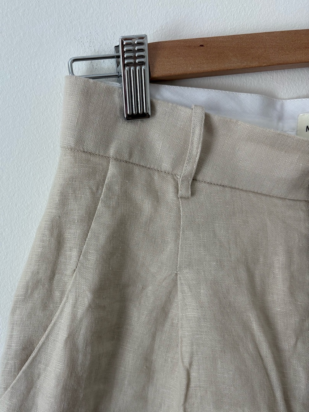 Maison Cécile 100% Linen Pleated Shorts Beige Minimalist Luxury Size Medium - Picture 4 of 6